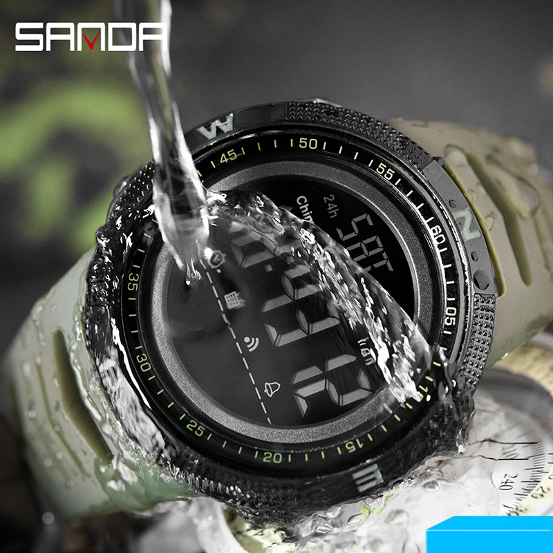 SANDA Sport Outdoor Men Watch Digital Electronic Wristwatches Male Stopwatch Chronograph Shockproof Waterproof relogio masculino | Наручные