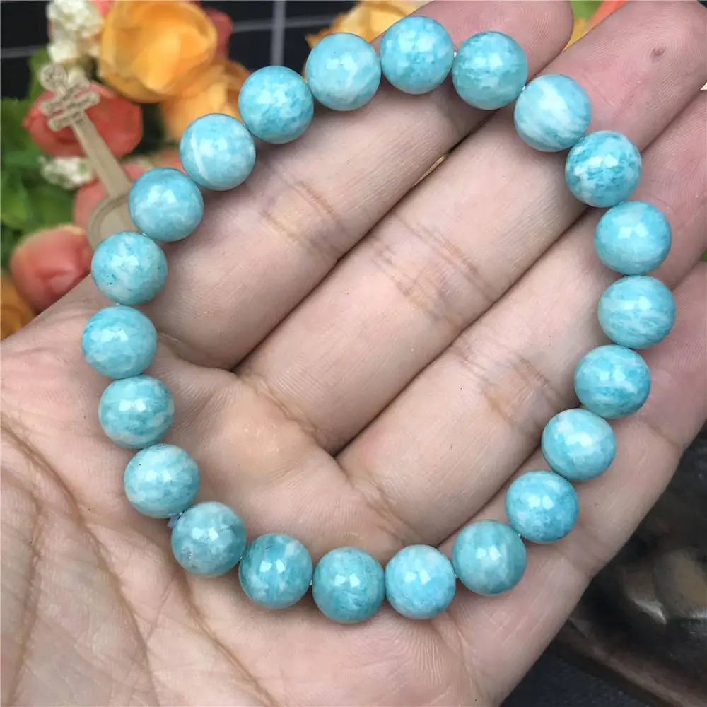 

8mm Natural Green Amazonite Bracelet For Women Men Love Gift Crystal Mozambique Stone Round Beads Wealth Rare Jewelry AAAAA