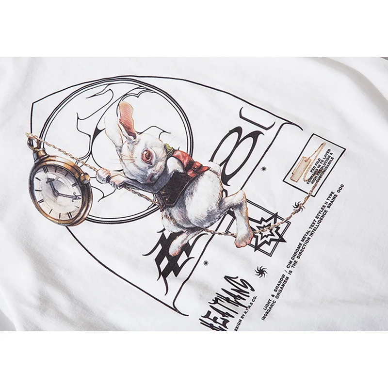 

JING ZHE Gothic Tshirts Men Diablo Rabbit Print Casual Tops Tees Harajuku Hip Hop Streetwear Couple Short Sleeve Cotton T-Shirts