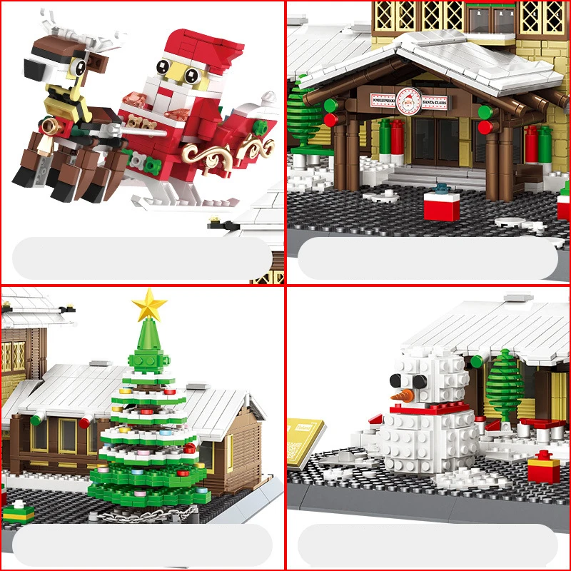

Mailackers City Christmas Office Series Building Blocks City Street View Santa Claus House Model Bricks Toys For Children Gifts