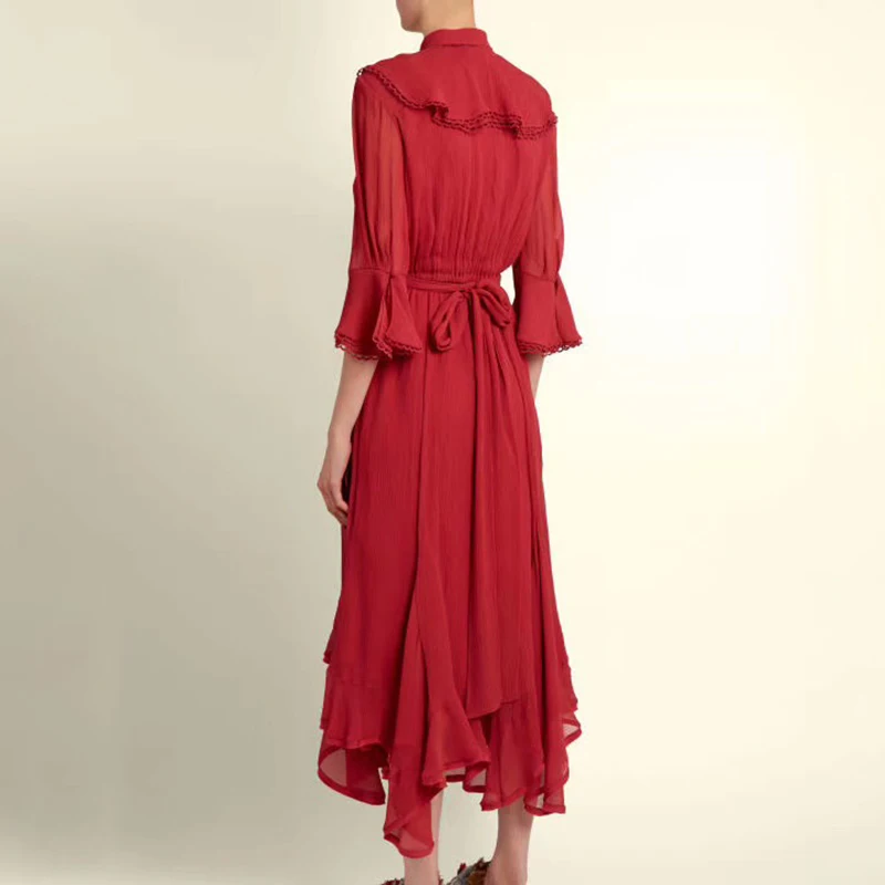 Женское шифоновое платье-миди TWOTWINSTYLE летнее платье с рукавом три четверти и