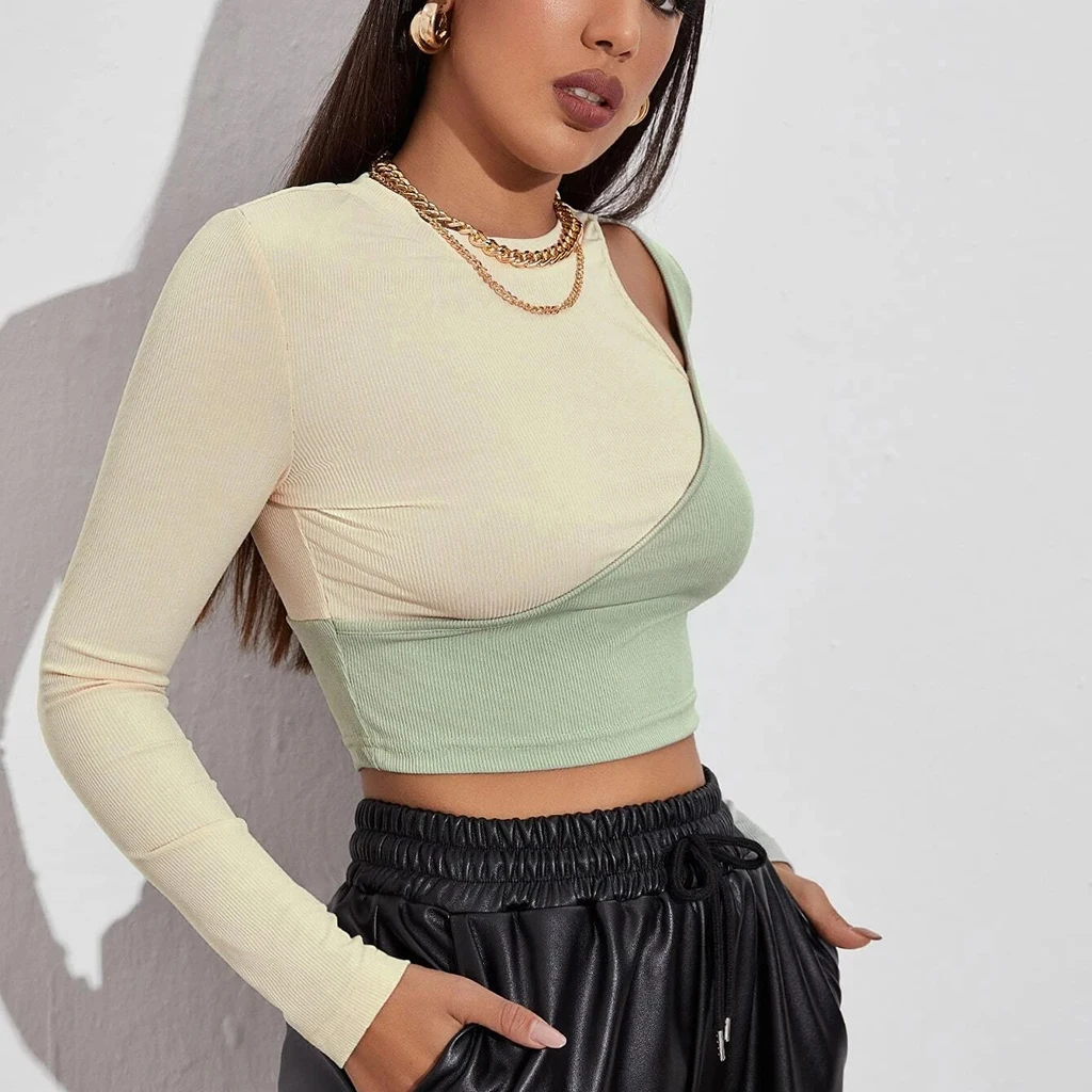 

2021women Thin Summer Casual Women T-Shirts Short Sleeve Fashion Patchwork Slim Irregular Women Clothes Long Summer Shirt Tops