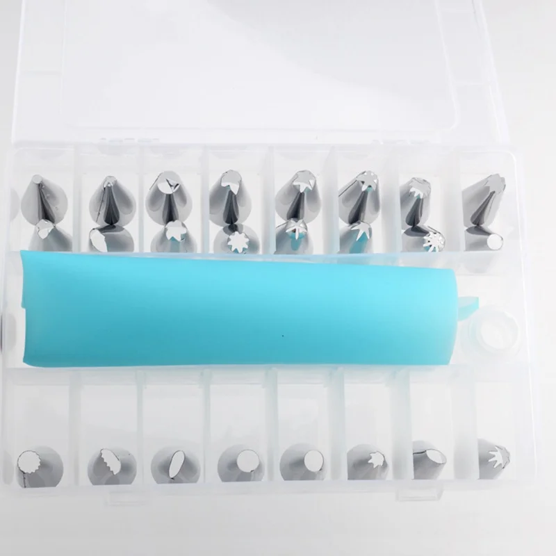 8/24 шт. Нержавеющая сталь Кондитерские насадки для крема с кондитерский мешок