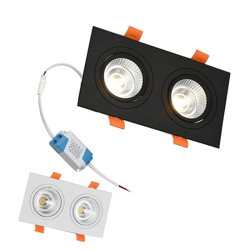 Квадратные встраиваемые потолочные светодиодные светильники с COB матрицей 14 Вт 18