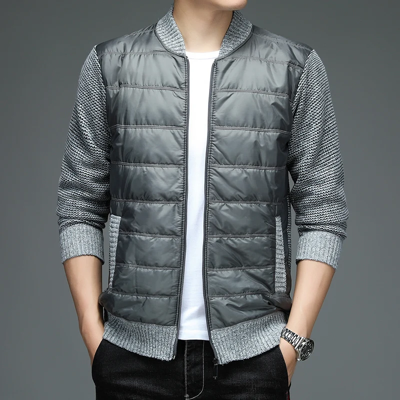 Sweater Coat Autumn/winter New Men's Jacket y2k Fashion Baseball Collar Zipper Cardigan Fleece Warm  Knitted Sport Blazer