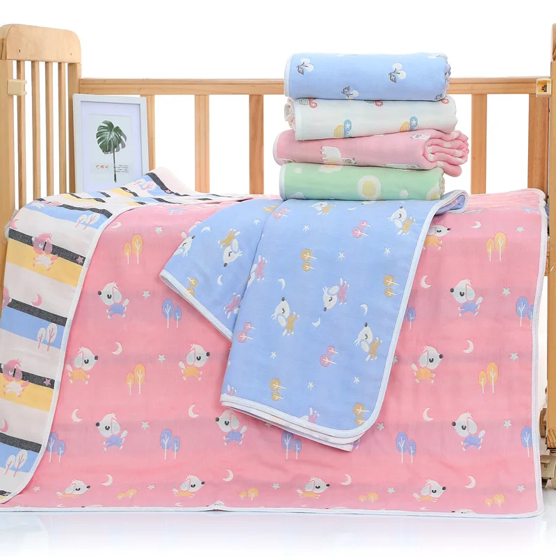 

110 * 110cm Six-Layer Cotton Baby Bath Towel Blanket Kids gauze Children Quilt Jacquard blankets Soft Towels Beach Towel