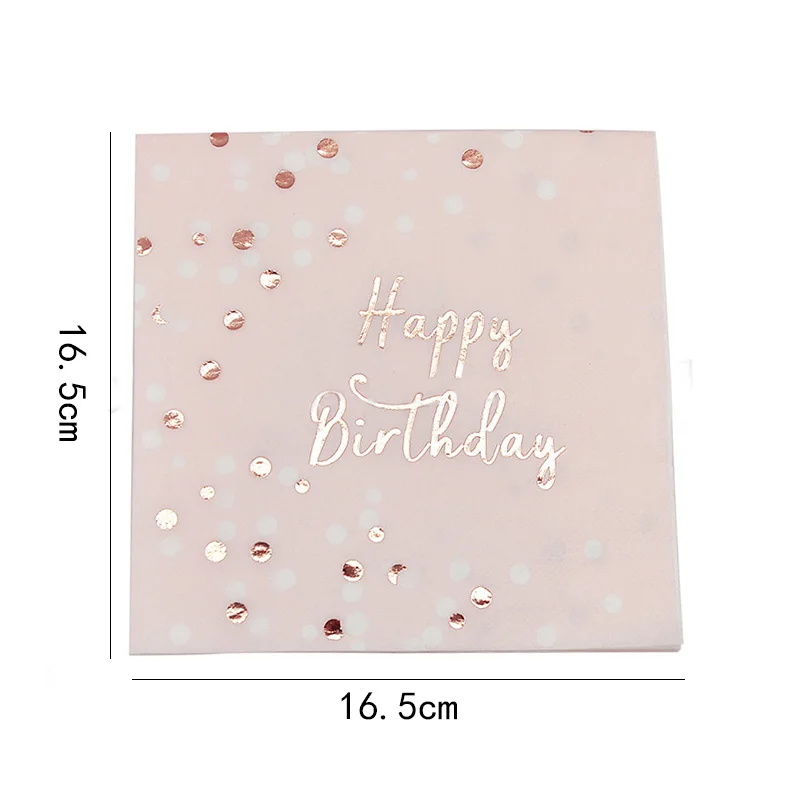 16 шт./компл. бумажная салфетка в горошек с розовыми буквами деревянная для