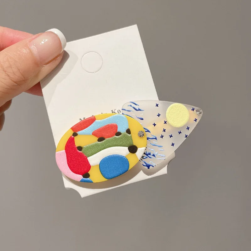 

Graffiti Relief Hair Clips Women Hair Pins Duckbill Clip Hair Barrette Accessories