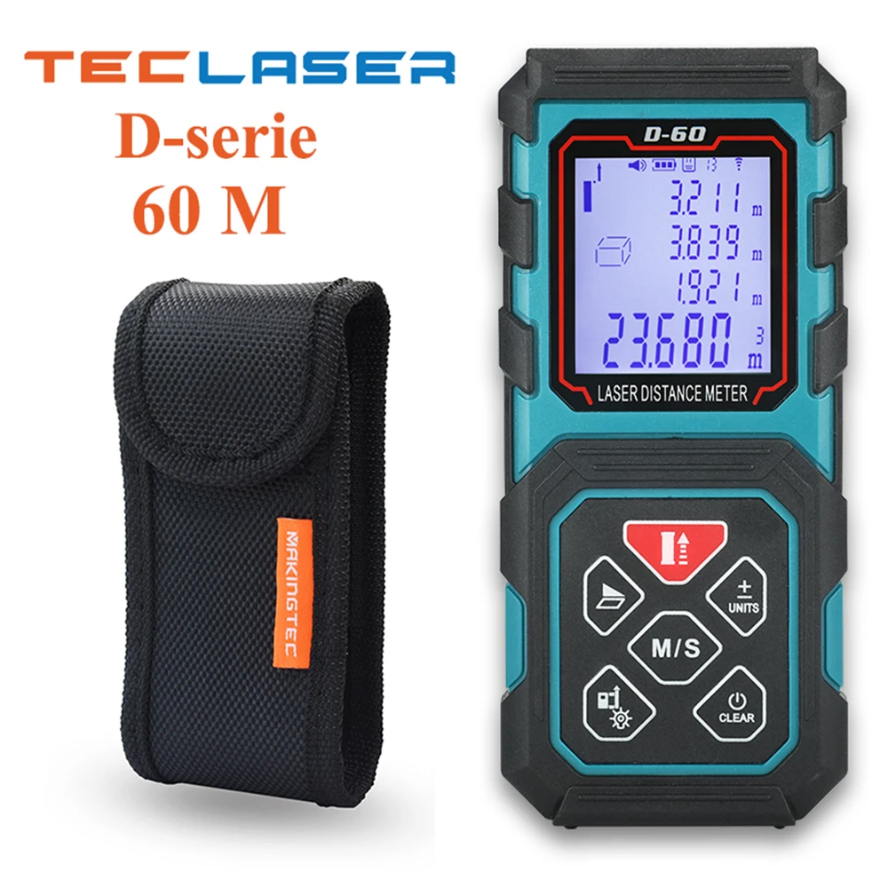 TECLASER лазерный дальномер 20 м 40 60 80 100 Лазерная Лента измерительная цифровая