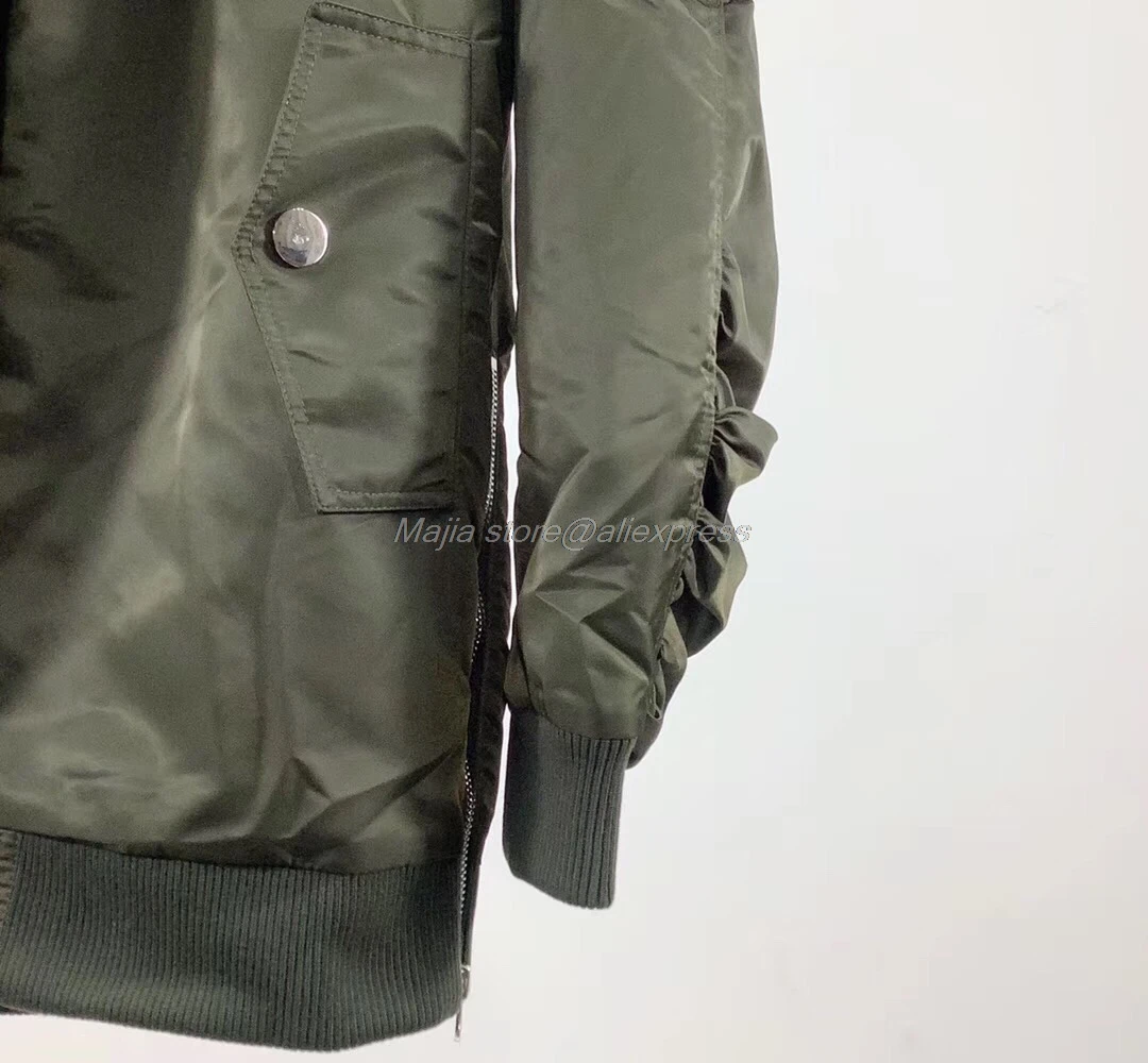 fall and winter fur hooded women amy green cotton warm long jacket coat