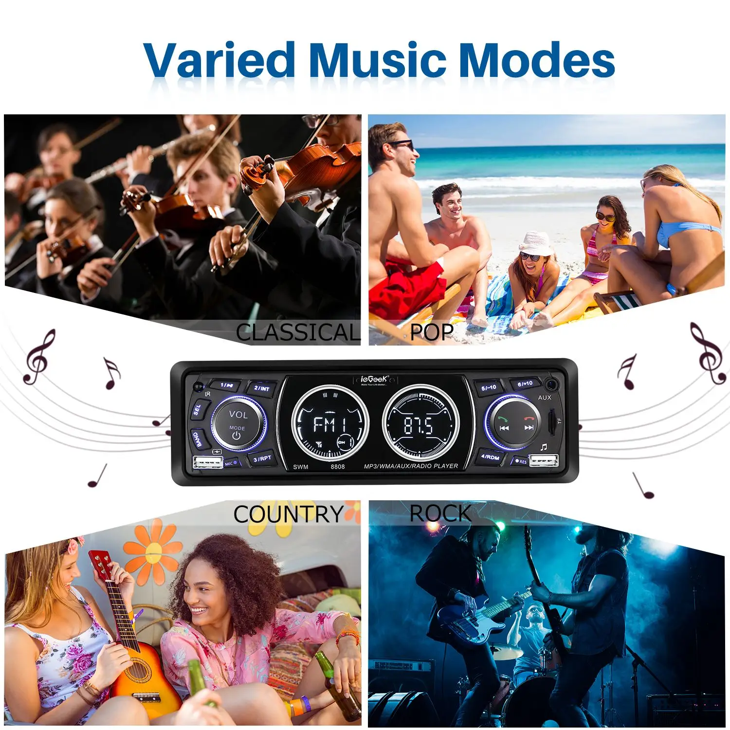 12V автомобильное радио Bluetooth MP3 плеер ЖК экран стерео аудио автомобиля FM USB/SD/AUX IN