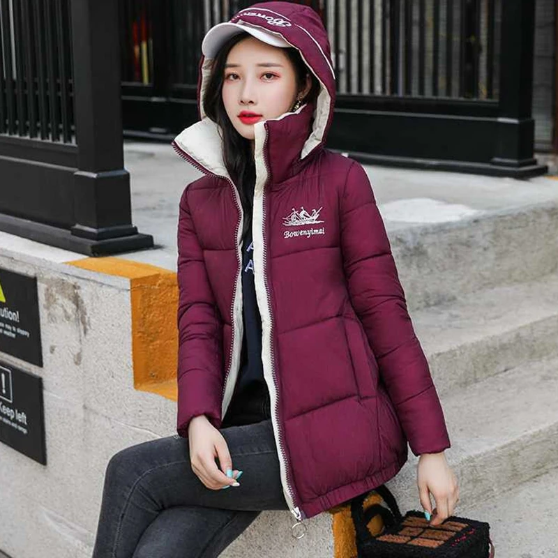 

New Winter Jacket Coat Women Short Thick Warm Down cotton Jackets Women's Korean loose Casual Hooded Parkas Overcoat Tide F1051