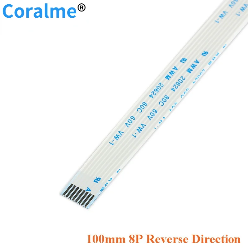 

5 pcs 100MM Length 8 Pins 1.0mm Pitch FFC FPC TTL Ribbon Flat Cable Reverse Direction Flex