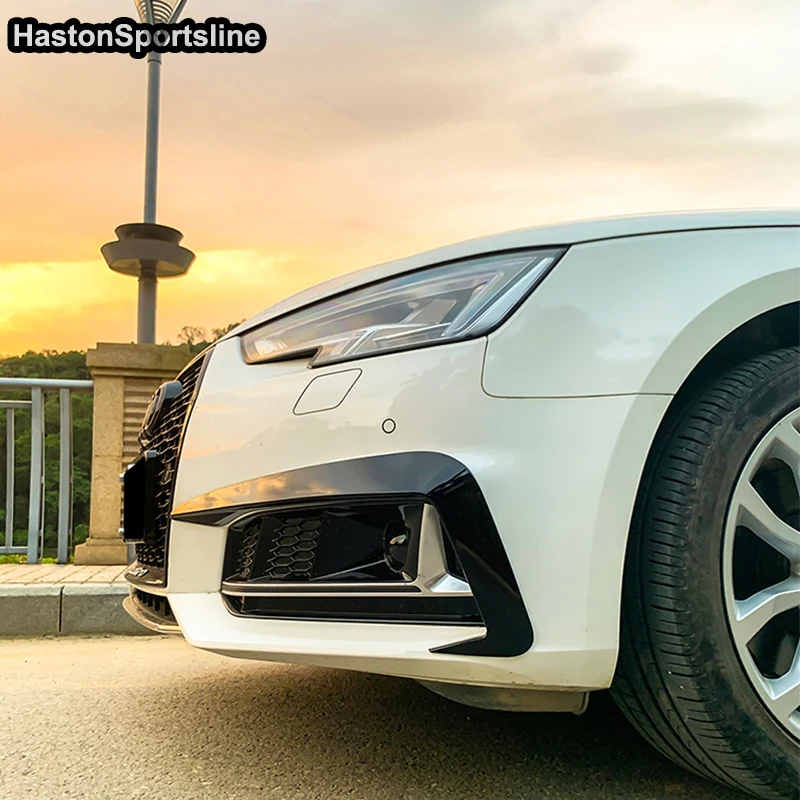 А4 B9 S4 Sline спортивный бампер Черный ABS автомобильный передний разветвитель крышка