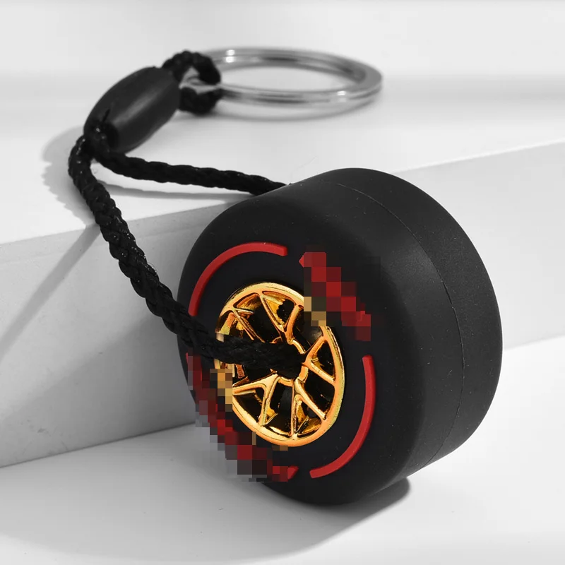 

Car Keychain Ring Mini F1 Racing Wheel Tire Keychain Luggage Key Charm 2021 New Detachable Hub Tire Keychain Luxury Unisex