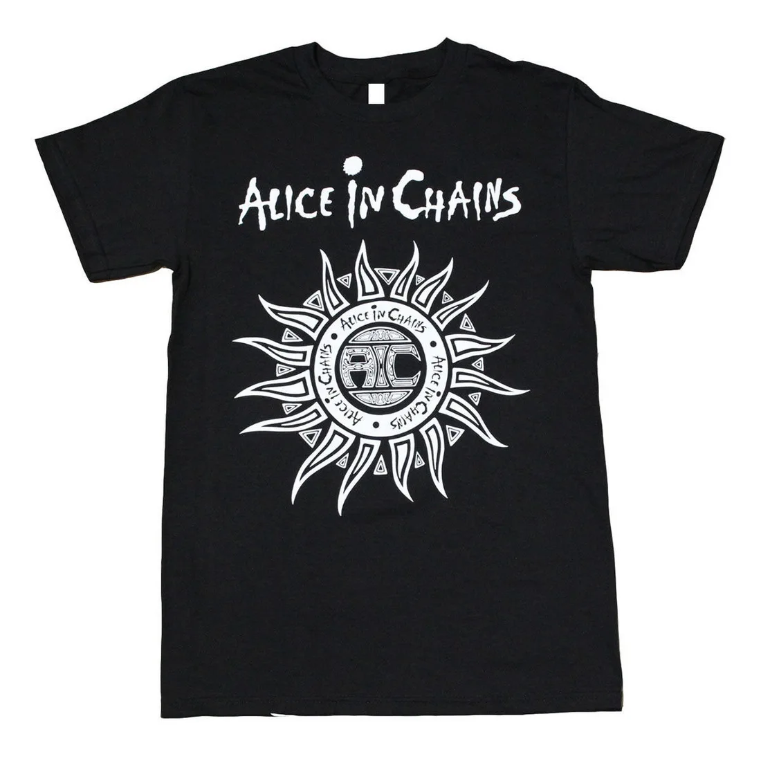 

Alice In Chains Sun Logo Men's Tops Tee T Shirt Black T-Shirt Vintage Graphic