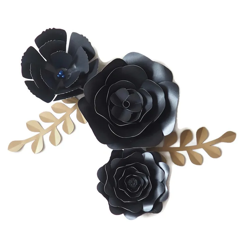 DIY Искусственные цветы гигантские бумажные 3 шт. из бумаги оставьте 2 декор для