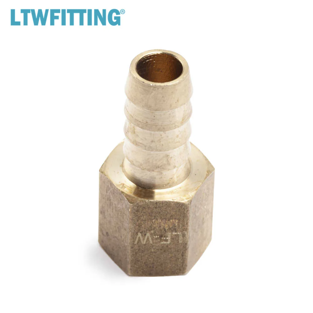 LTWFITTING Brass Fitting Coupler / Adapter 3/8&quot Hose Barb x 1/4&quot Female NPT Fuel Gas | Обустройство дома