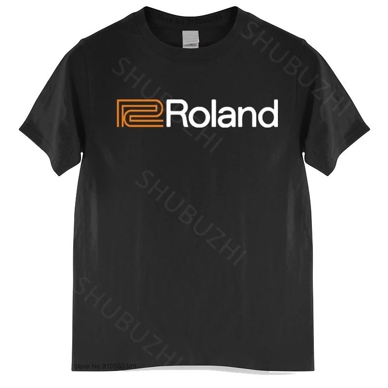 Roland не наносящих вред пианино органы для мужчин черная футболка Летняя модная
