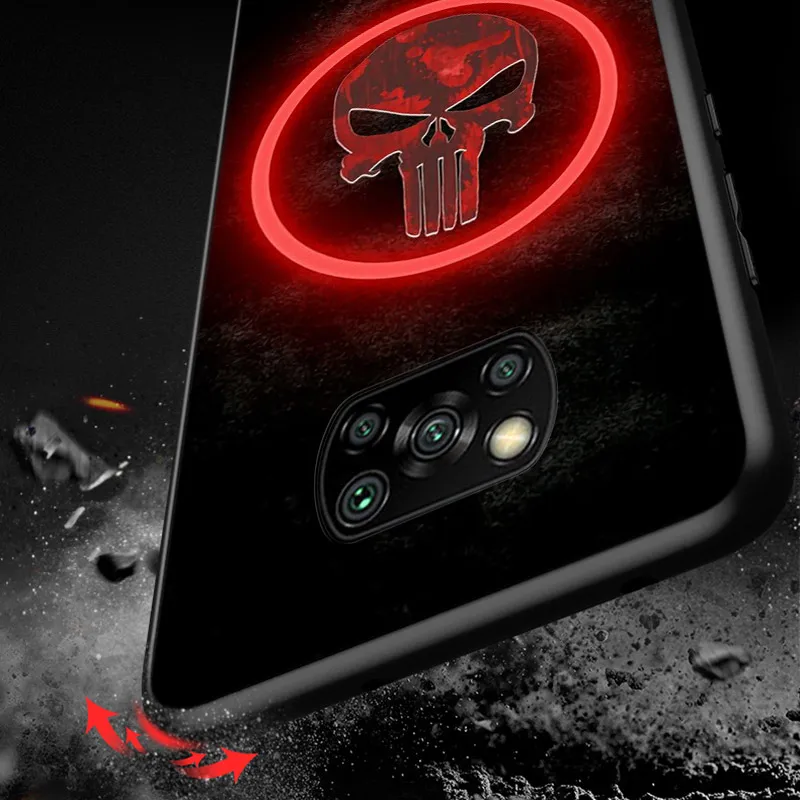 Marvel Punisher Skull For Xiaomi Poco X3 GT NFC M2 X2 F2 F3 M3 F1 Pro Mi Play Mix 3 A3 A2 A1 Lite Soft Phone Case images - 6