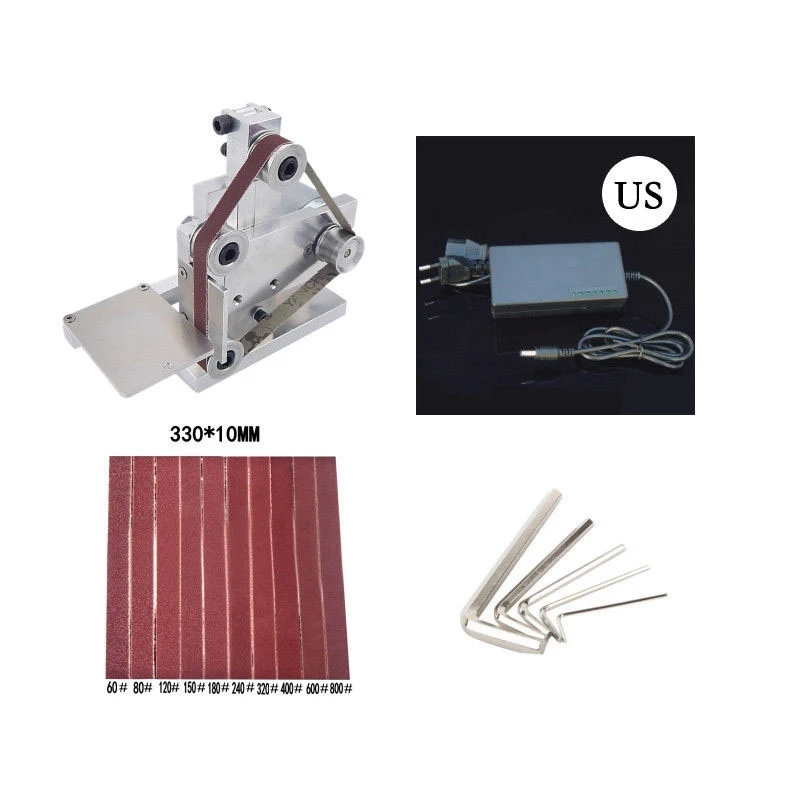 Us Plug Diy шлифовальный ленточный мини станок настольный шлифовальная