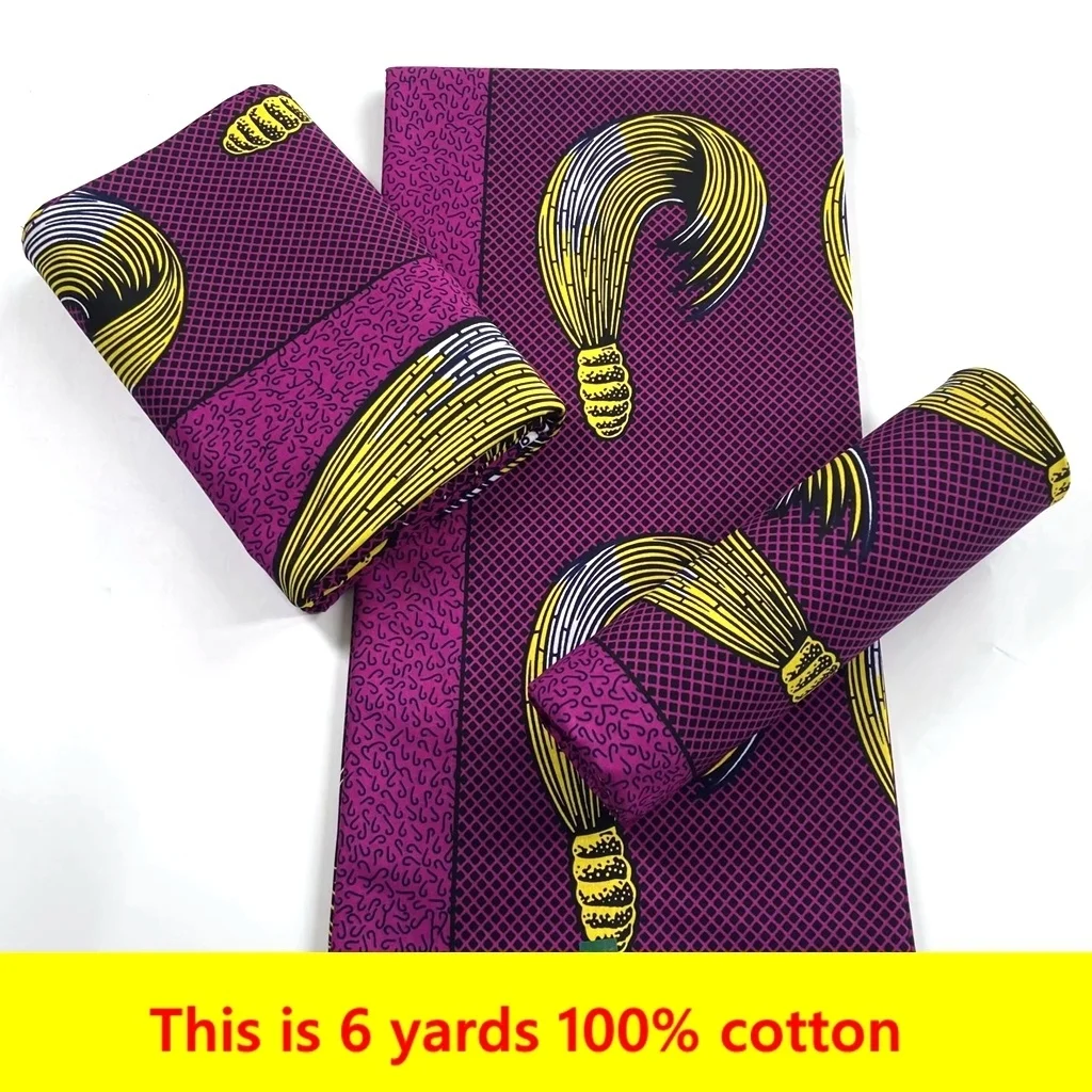 

New African Wax Print Ankara Fabrics 100% Cotton Nigerian Style Patchwork Sewing Guaranteed Pagne Veritable Real Wax For Dresses