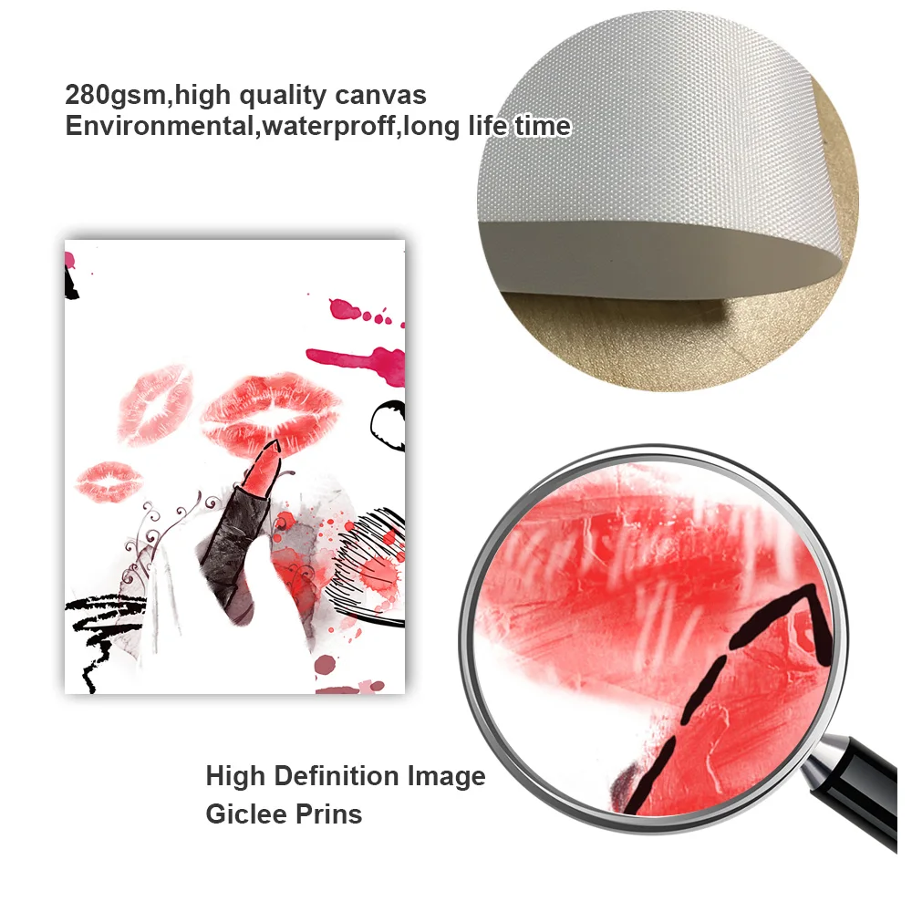 Мода девушка Парижский парфюм книга макияж стены искусства холст живопись