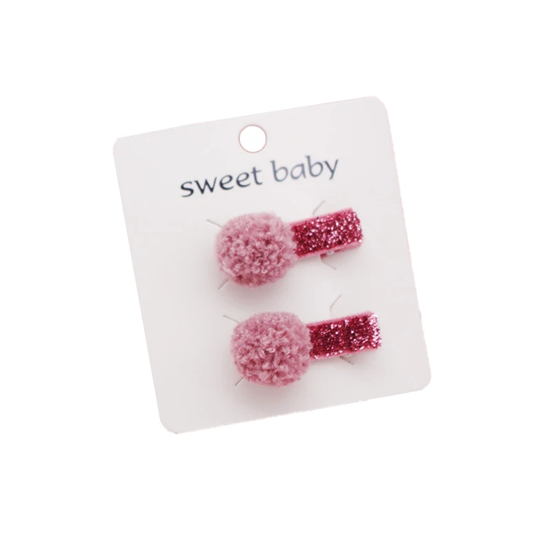 2020 заколки для волос девочек милый дизайн с плюшевыми шариками заколка Набор