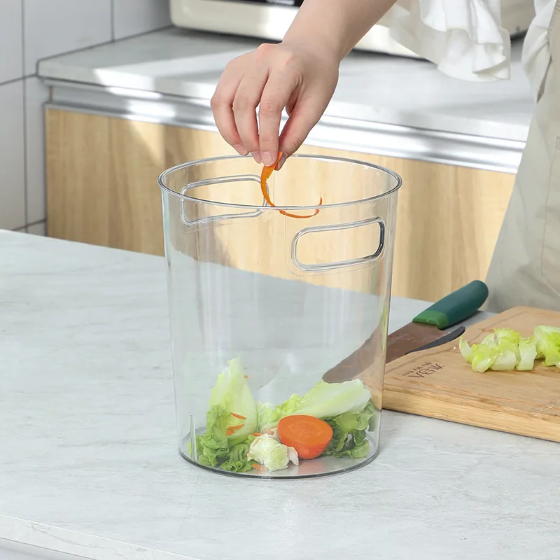 

Transparent Trash Can, Large Portable Desktop Storage Bucket, Kitchen Living Room Study Room, Household Ice Bucket