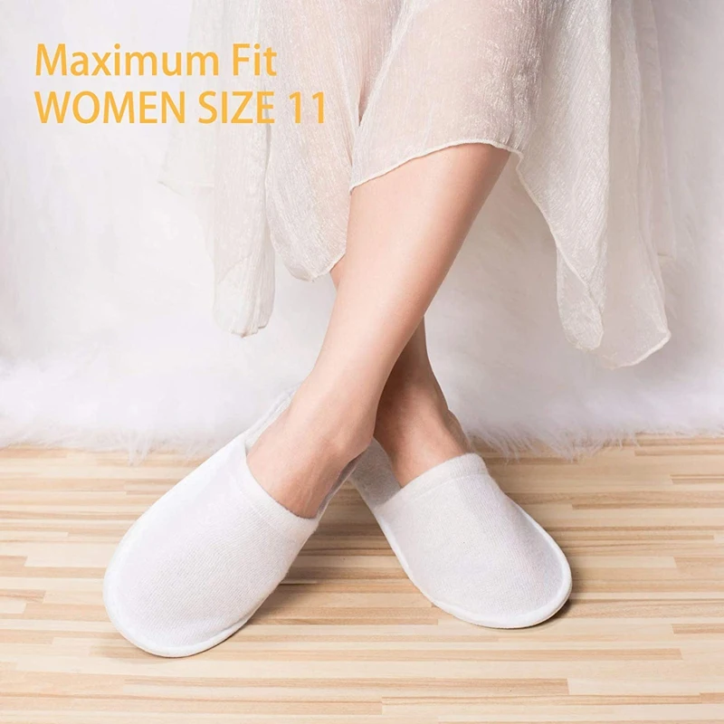 

Disposable Slippers,1 Pairs Closed Toe Disposable Slippers Fit Size for Men and Women for Hotel, Spa Guest Used, (White)