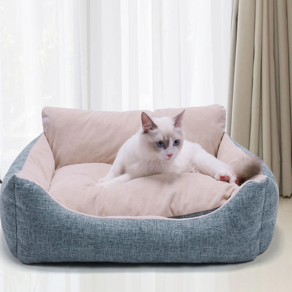 

Puppy Kennel Dog Sofa Nice Comfortable Square Spacious And Comfortable Cotton Dog Bed Four Seasons Deep Sleeping Pet Seat Sofa