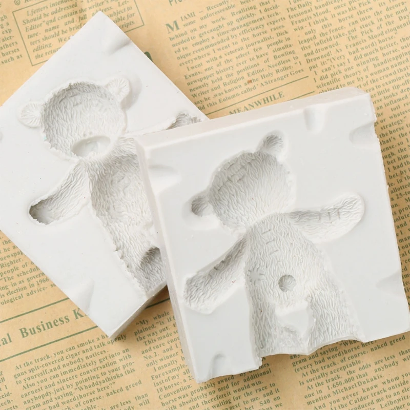 

2pcs 3D Bear Shape Silicone Mold Ice Cube Maker Fondant Cake Decorating Tool DIY Sugarcraft Chocolate Mould