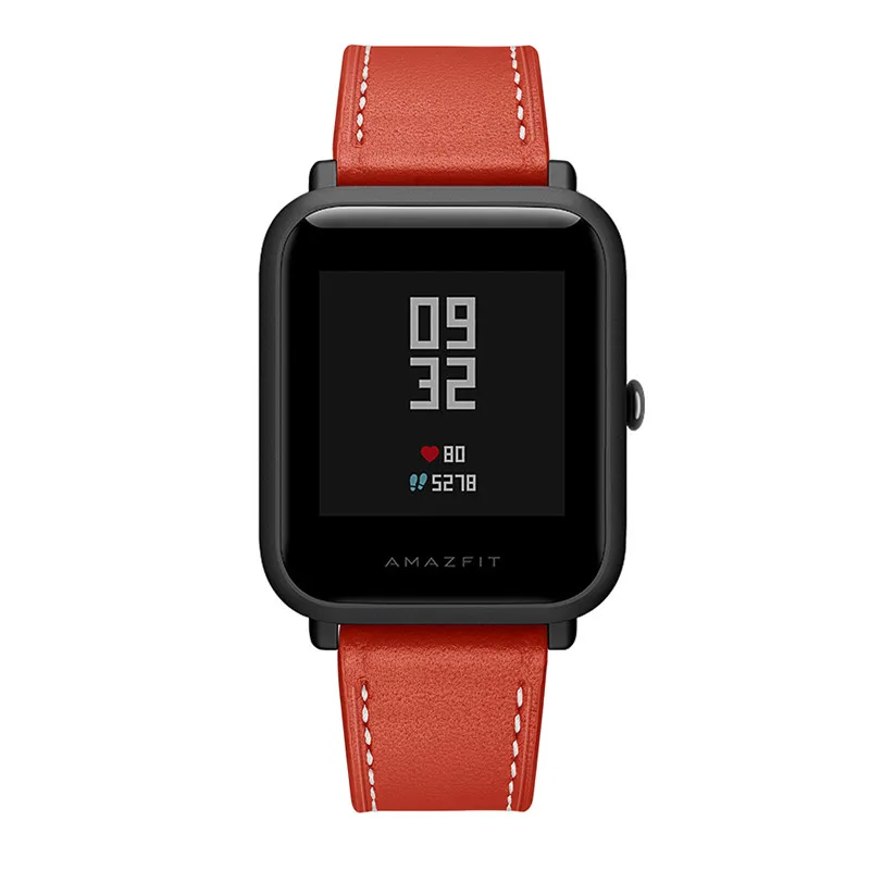 Кожаный ремешок для Xiaomi Huami Amazfit ремешок Bip спортивные умные часы с металлической пряжкой AMAZFIT GTS/GTR 42 мм браслет ремень