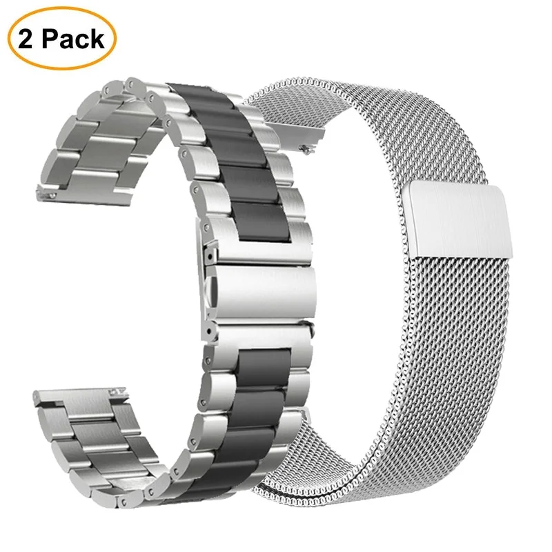 2PCS Браслет для часов из нержавеющей стали для huawei Watch GT Honor Magic Watch 2pro металлический ремешок для huawei gt 2 46 мм ремешок для часов 22 мм - Цвет: 2PCS
