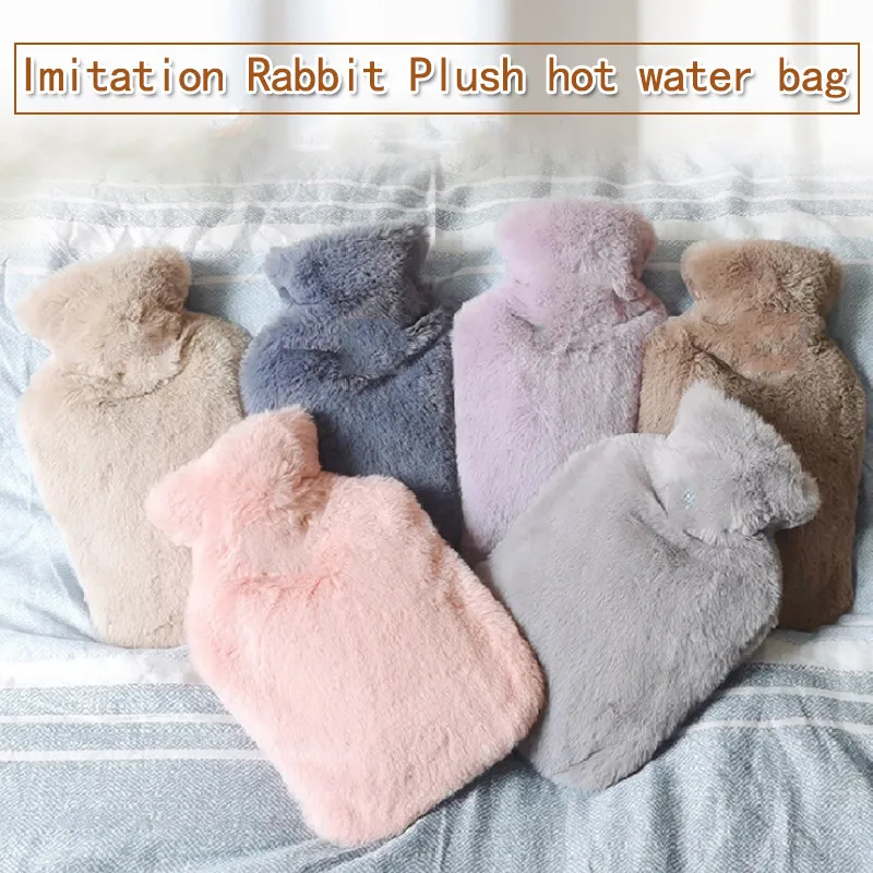

1000/2000ml Hot Water Bottle Soft to Keep Warm in Winter Portable and Reusable Protection Plush Covering Washable and Leak-proof