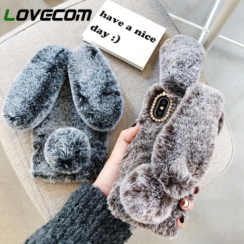 LOVECOM Brushy Rabbit Plush Phone Case For Huawei P20 Lite P30 Pro Fitted Soft Back Cover | Мобильные телефоны и