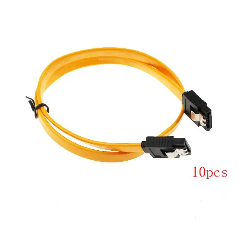 

Newest 10pcs 40cm Serial SATA 3 RAID Data HDD Hard Drive Disk Signal Cables Yellow Red Straight High Speed SATA 2 Data Cable Hot
