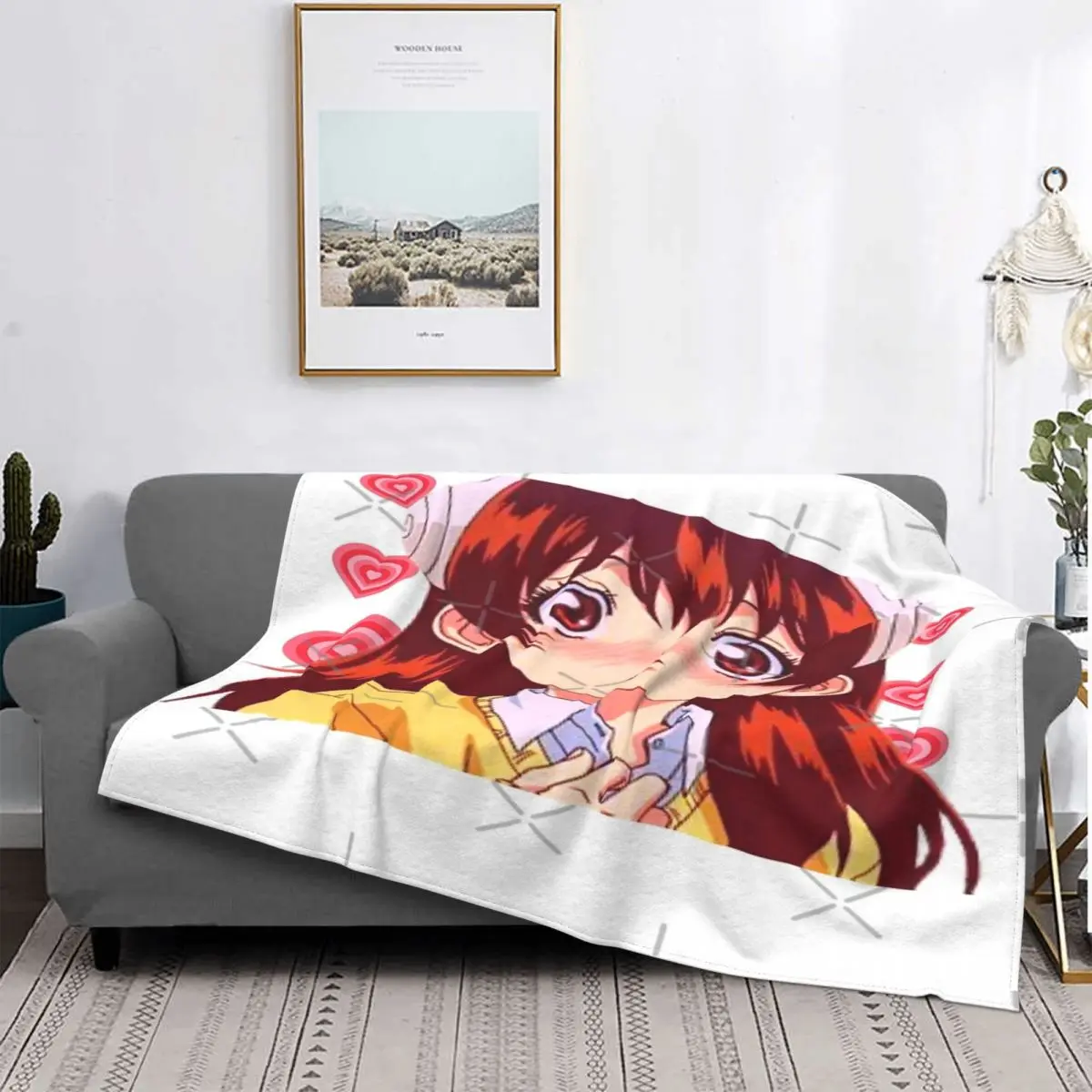 

Dr Stone-Manta con estampado de anime-yuzuriha, colcha a cuadros para cama, toalla térmica, fundas para cama de invierno