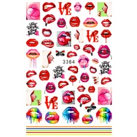 10pcs 3d sexy girl lips scar nail sticker abstract nail slider butterfly comes with adhesive nail tools