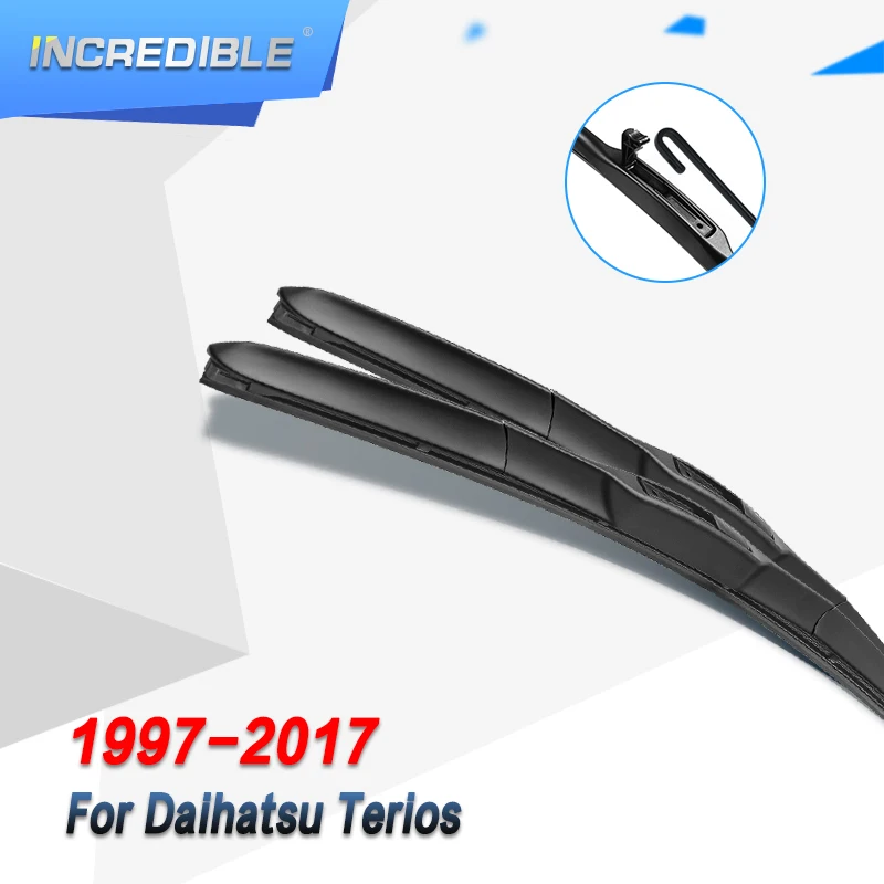

INCREDIBLE Hybrid Wiper Blades for Daihatsu Terios Fit Hook Arms Car Model Year From 1997 to 2017