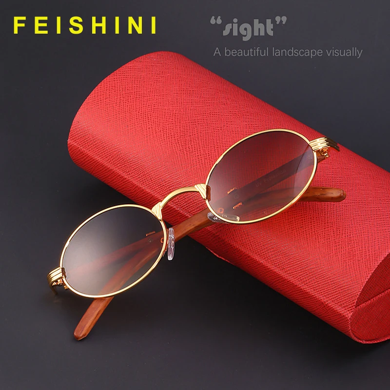 Очки солнцезащитные Feishini в стиле ретро для мужчин и женщин, брендовые Роскошные милые пикантные овальные солнечные очки в винтажном стиле, маленькие, в стиле панк