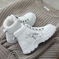 women winter snow boots 2021 new fashion casual high top shoes woman waterproof warm platform ankle boot female white black