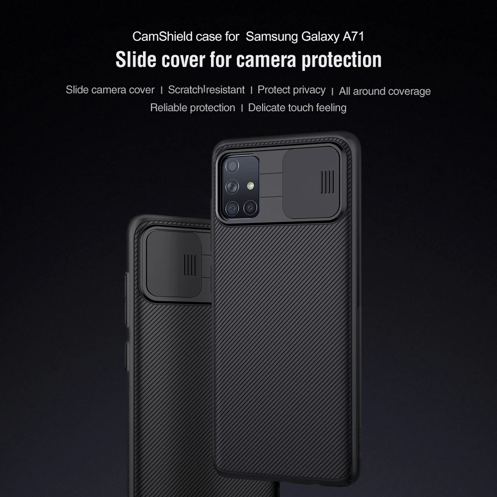 

for Samsung A71 Case NILLKIN Plastic Slide Camera Lens Protective Cover Case for Samsung Galaxy A71
