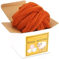 lmdz orange 8 82oz yarn super soft bulk roving merino wool for needle felting wool supplies for handmade and diy craft