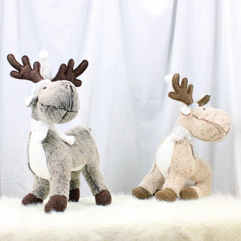 

60cm Christmas Elk Doll Nordic Plush White Reindeer Cute Ornament Hotel Home Party Festival Decoration Kids Gift Toy
