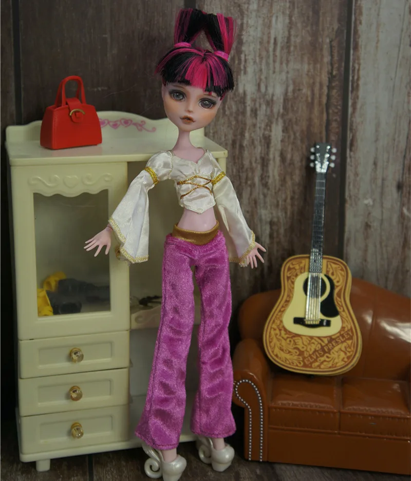 Новейший Модный повседневный комплект одежды для девочек «Monster High»; подарок для девочек - Цвет: only doll clothes E