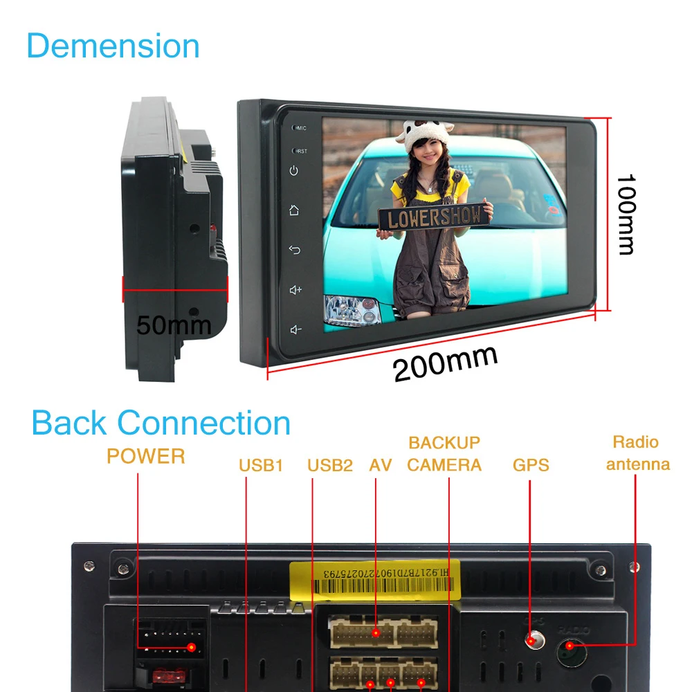 Автомагнитола AMPrime мультимедийный плеер на Android с 7 &quotсенсорным экраном GPS Wi Fi 1 ГБ