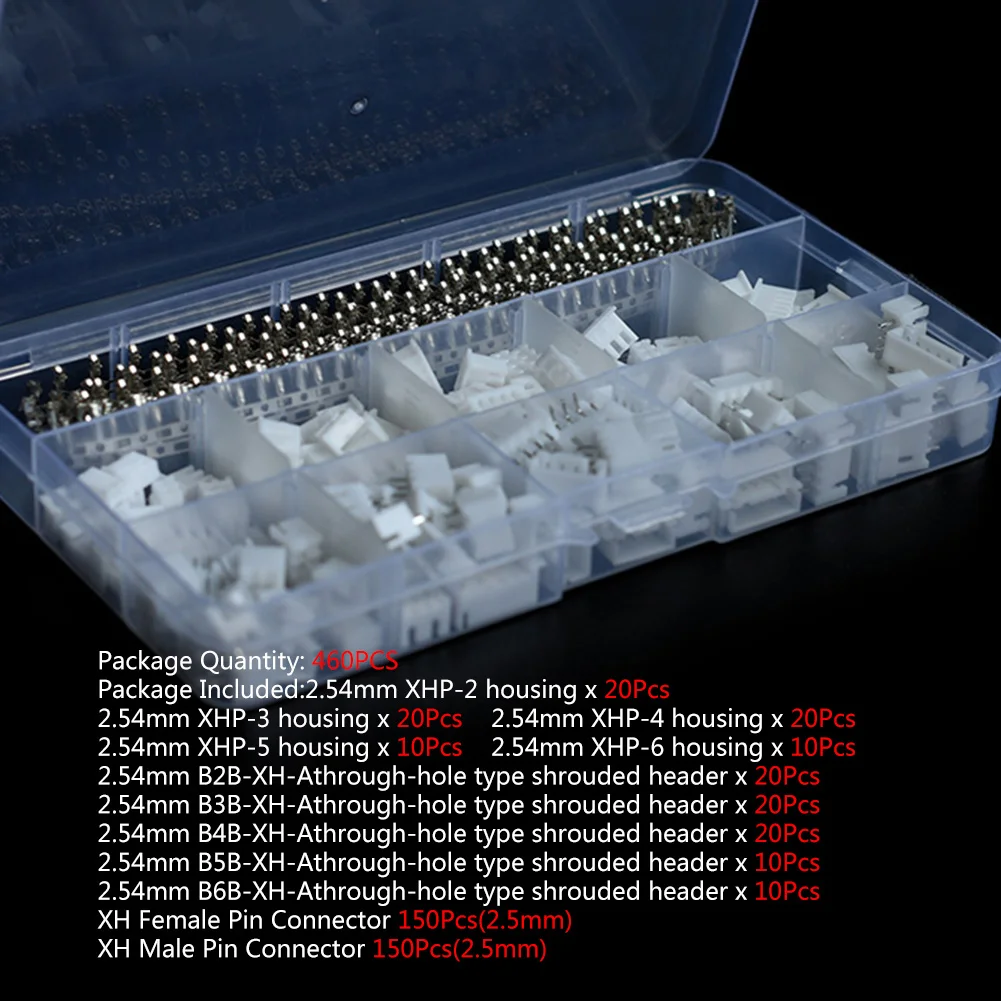 

460PCS XH C3 Straight Pin Connector Terminal Kit Shell Needle Seat JST Connector