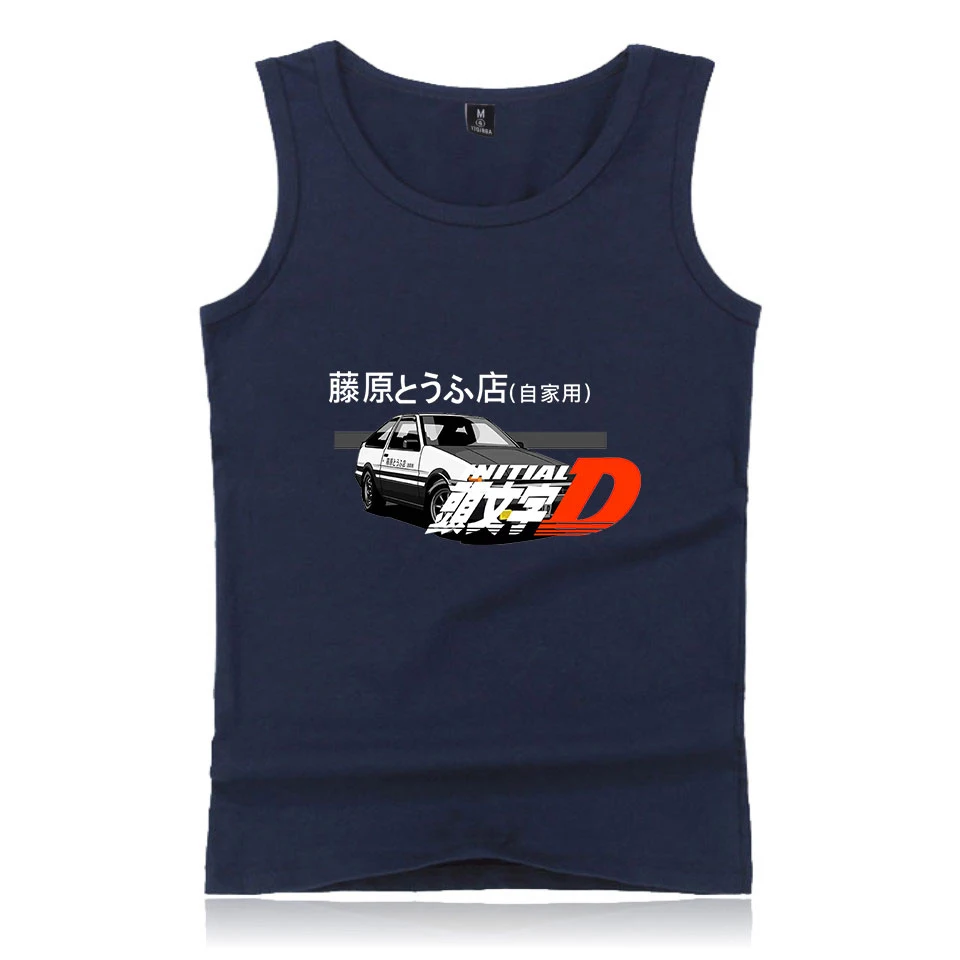 inlitial Vest male locomotive sports Tank Tops 100%sleevelessTank sleeves fitness tide brand sweat vest shoulder summer | Мужская одежда