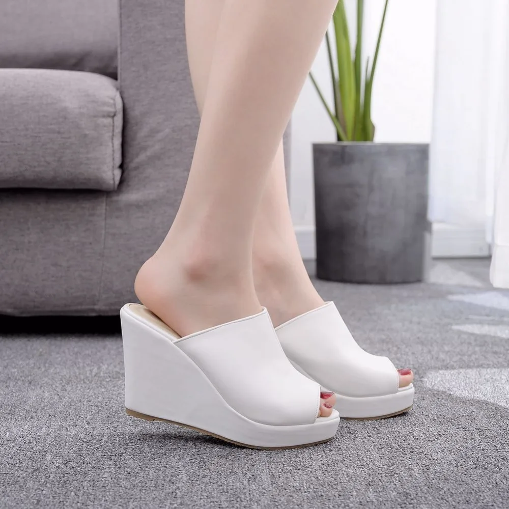 Women shoes Summer Fashion Leisure slipper women Fish Mouth high heel Sandals Thick Bottom Wedge Platform Beach Shoes